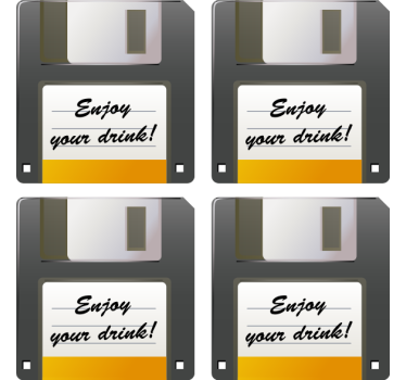 Podmetač za čaše s podsjetnikom za piće floppy disk - TenStickers
