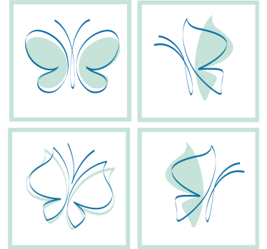 Podmetač za čaše s elegantnim uzorcima leptira - TenStickers
