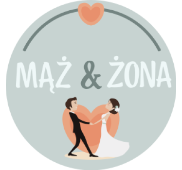 Podmetač za čaše vjenčanje par s srcem - TenStickers