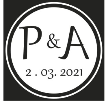 Podmetač za čaše prilagodljiv s monogramom inicijala - TenStickers