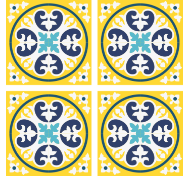 Podmetač za čaše pločice s cvjetnim uzorkom keramika - TenStickers