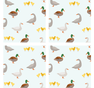 Podmetač za čaše prilagodljiv uz šarene uzorke pataka - TenStickers