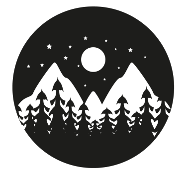 Podmetač za čaše planinski noćni pejzaž - TenStickers