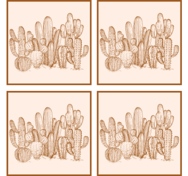 Podmetač za čaše s ilustracijom raznih kaktusa - TenStickers