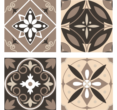 Podmetač za čaše set s geometrijskim cvjetnim uzorkom - TenStickers
