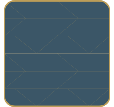Podmetač za čaše s geometrijskim uzorkom i zlatnim rubom - TenStickers