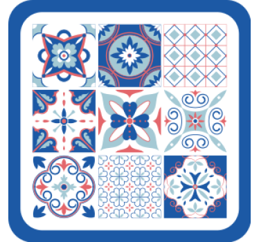 Podmetač za čaše pločice s geometrijskim uzorcima - TenStickers