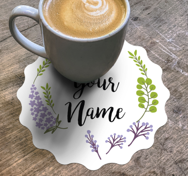 Cvjetni s imenom personalizirane prostirke za pivo - TenStickers