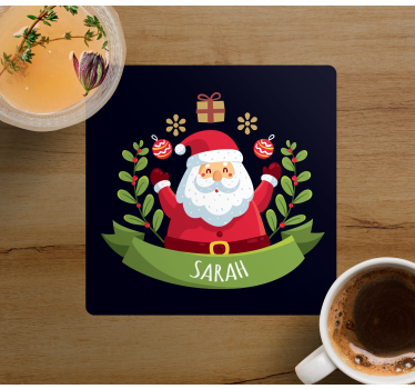 Djed mraz s imenom božićnih podmetača - TenStickers