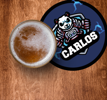 Panda s imenom personalizirane prostirke za pivo - TenStickers