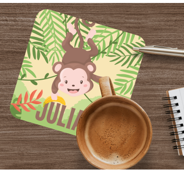 Podmetač za čaše nakaza s dizajnom veselog majmuna - TenStickers