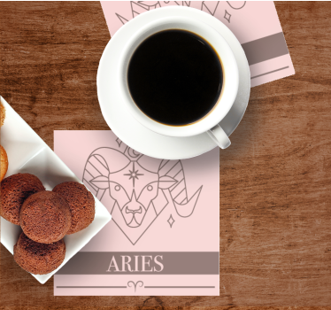Podmetač za čaše prilagodljiv aries simbol zodijaka - TenStickers