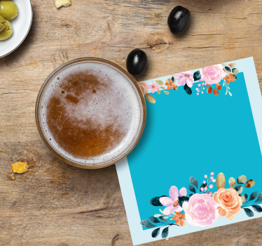 Podmetač za čaše prilagodljiv s cvjetnim uzorkom - TenStickers