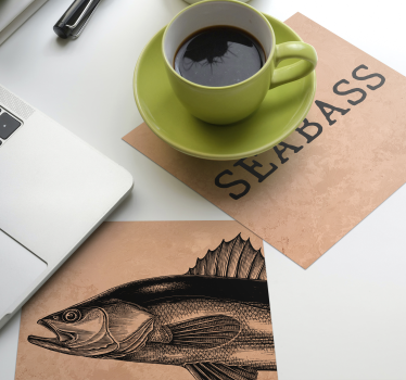 Podmetač za čaše prilagodljiv s ilustracijom brancina - TenStickers