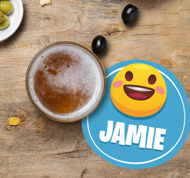 Podmetač za čaše prilagodljiv s personalizacijom smajlića - TenStickers