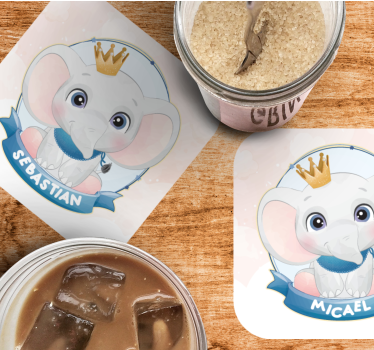 Podmetač za čaše prilagodljiv s portretima slonova - TenStickers