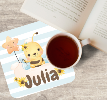 Podmetač za čaše prilagodljiv slatka pčelica sa zvijezdom - TenStickers