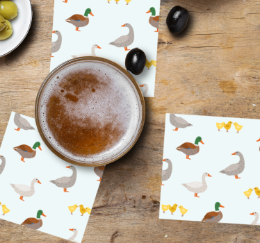 Podmetač za čaše prilagodljiv uz šarene uzorke pataka - TenStickers