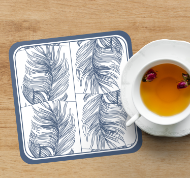 Podmetač za čaše s elegantnim uzorkom perja - TenStickers