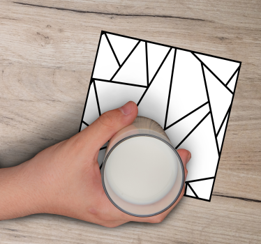Podmetač za čaše s geometrijskim crnim linijama - TenStickers