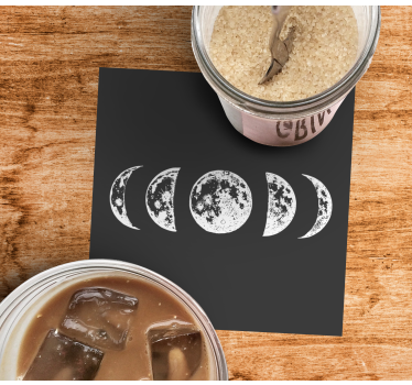 Podmetač za čaše s ilustracijom lunarnih faza - TenStickers