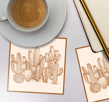 Podmetač za čaše s ilustracijom raznih kaktusa - TenStickers