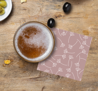 Podmetač za čaše s motivom cvjetne linijske umjetnosti - TenStickers