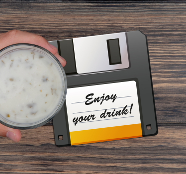 Podmetač za čaše s podsjetnikom za piće floppy disk - TenStickers