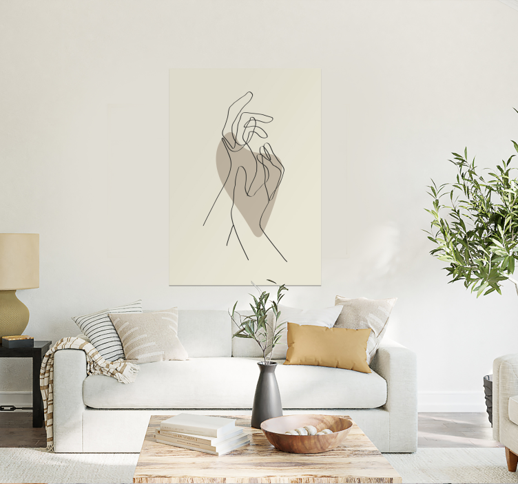Apstraktni linijski poster s rukama - TenStickers
