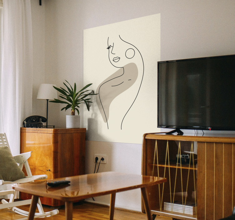 Apstraktni linijski profilni plakat - TenStickers