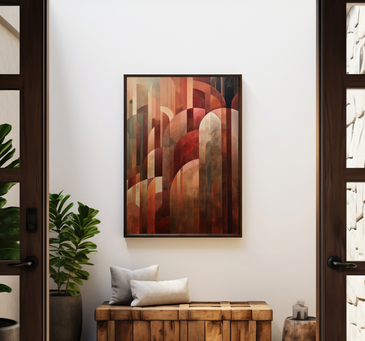 Art Deco plakat crveni oblici - TenStickers