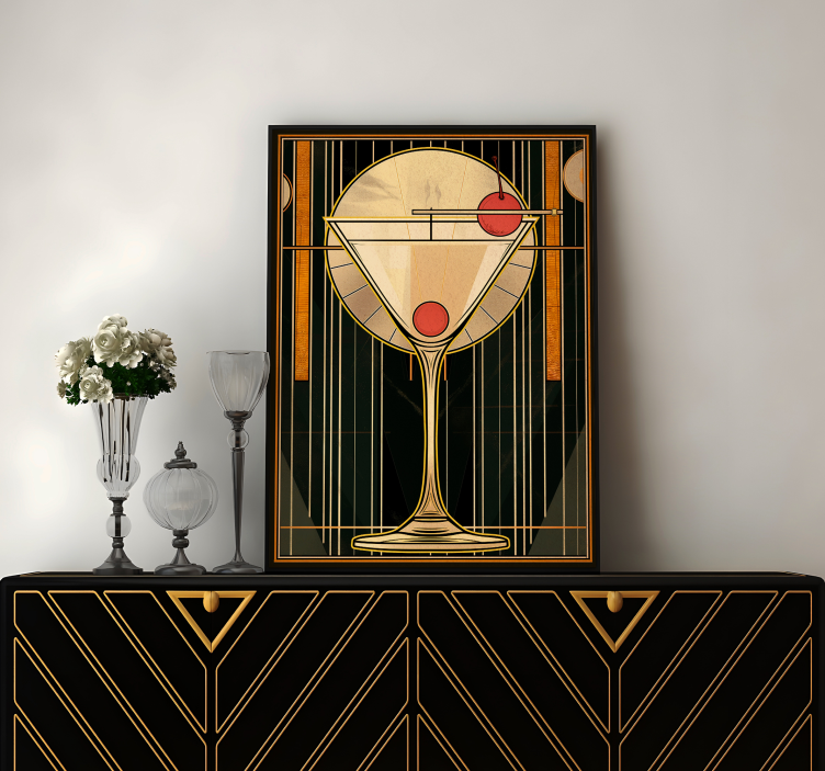 Art Deco plakat suhi martini - TenStickers