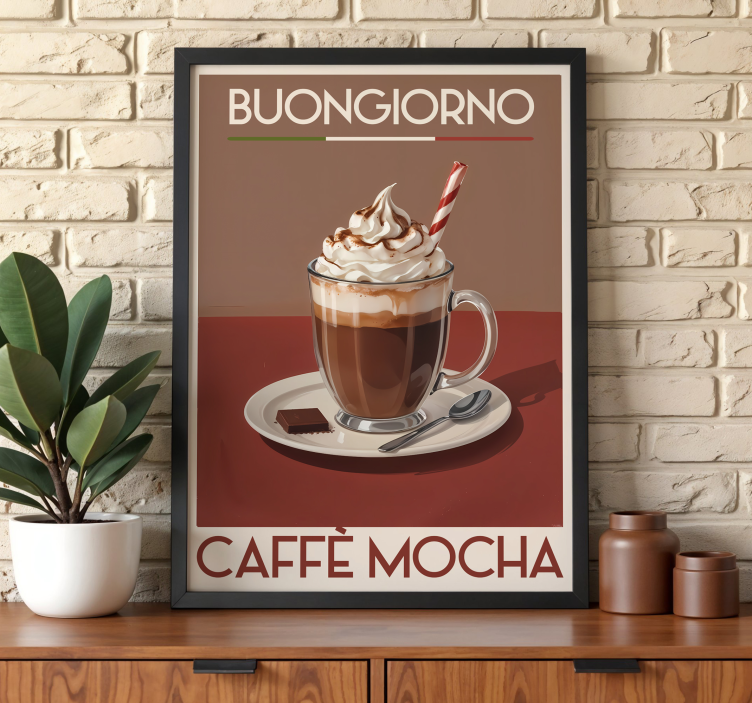 Poster berba grožđa mocha kava - TenStickers
