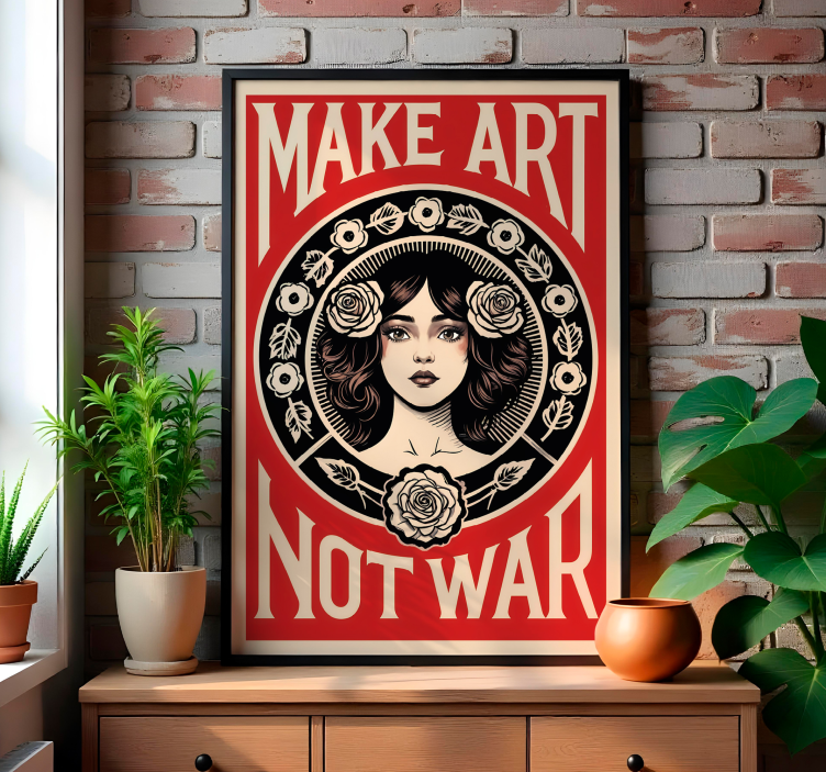 Poster umjetnost make art not war - TenStickers