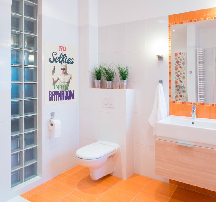 Plakat za kupaonicu bez selfija - TenStickers