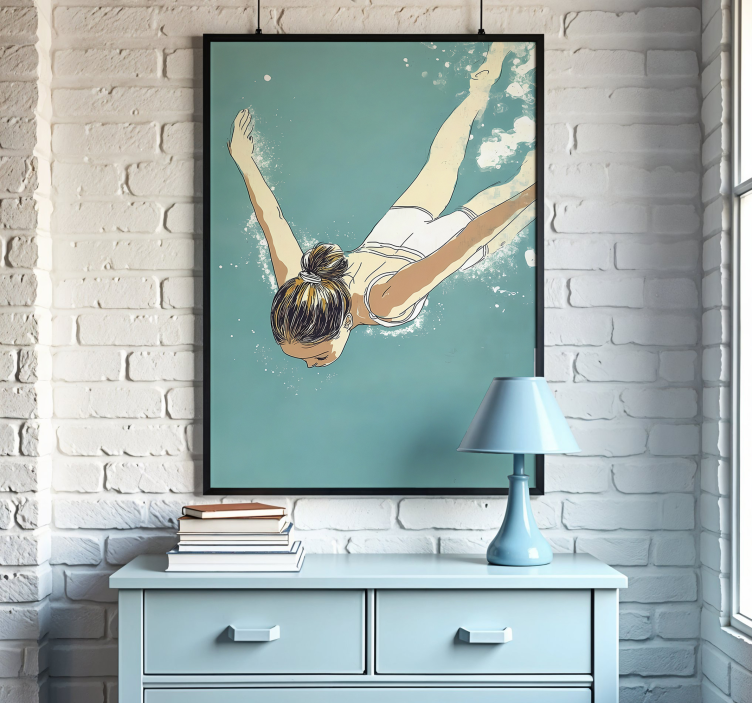 Umjetnički crtež plakata plivač - TenStickers