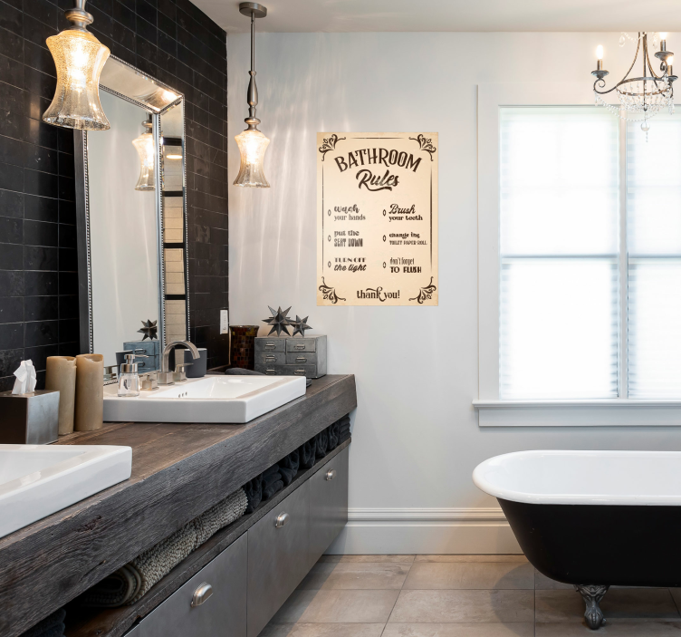 Vintage poster pravila kupaonice - TenStickers