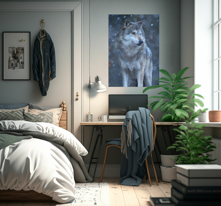 Poster životinja vuk u snijegu - TenStickers