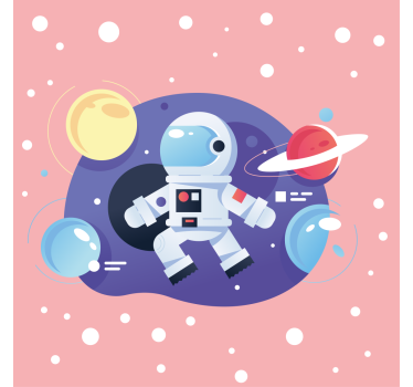Plakati za dječju sobu s različitim simbolima astronauta - TenStickers