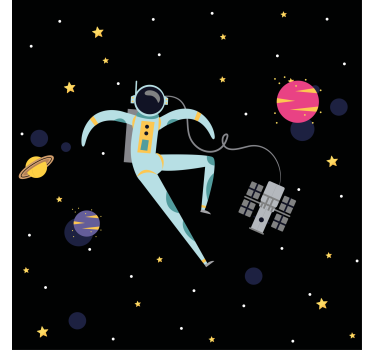 Plakati za dječju sobu s crtežom letećeg astronauta - TenStickers