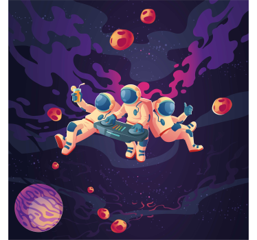 Plakati za dječju sobu s veselim astronautima - TenStickers