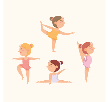 Plakati za dječju sobu set balerina u istezanju - TenStickers