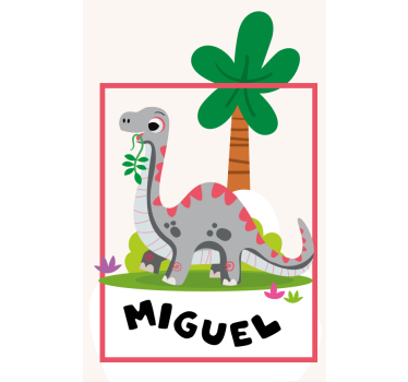 Plakati za dječju sobu s sivim dugovratnim dinosaurom - TenStickers
