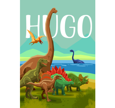 Plakat s prilagođenim imenom dinosaura - TenStickers