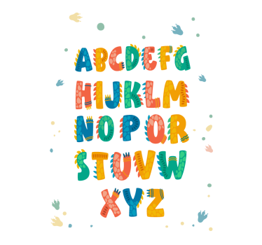 Ispis postera sa slovima dinosaura - TenStickers