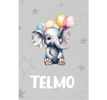 Poster druge životinje slončić s balonima - TenStickers