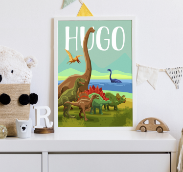 Plakat s prilagođenim imenom dinosaura - TenStickers