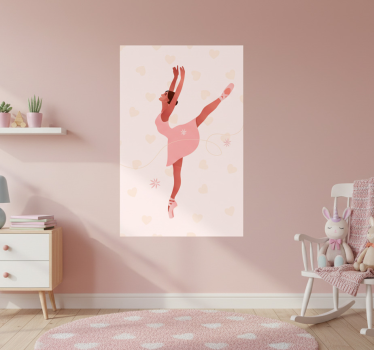 Plakati za dječju sobu balerina s srcima - TenStickers