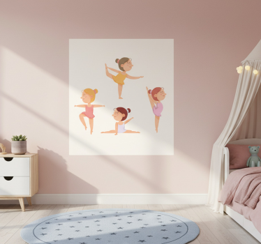 Plakati za dječju sobu set balerina u istezanju - TenStickers