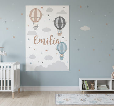 Plakati za dječju sobu u pastelnim balonima i oblacima - TenStickers